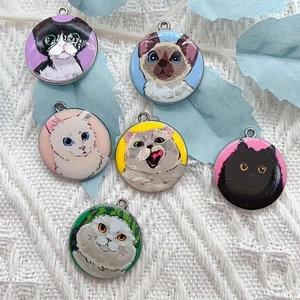 Jewelry Making For Birthday Party - 10pcs cartoon animal cat enamel jewelry