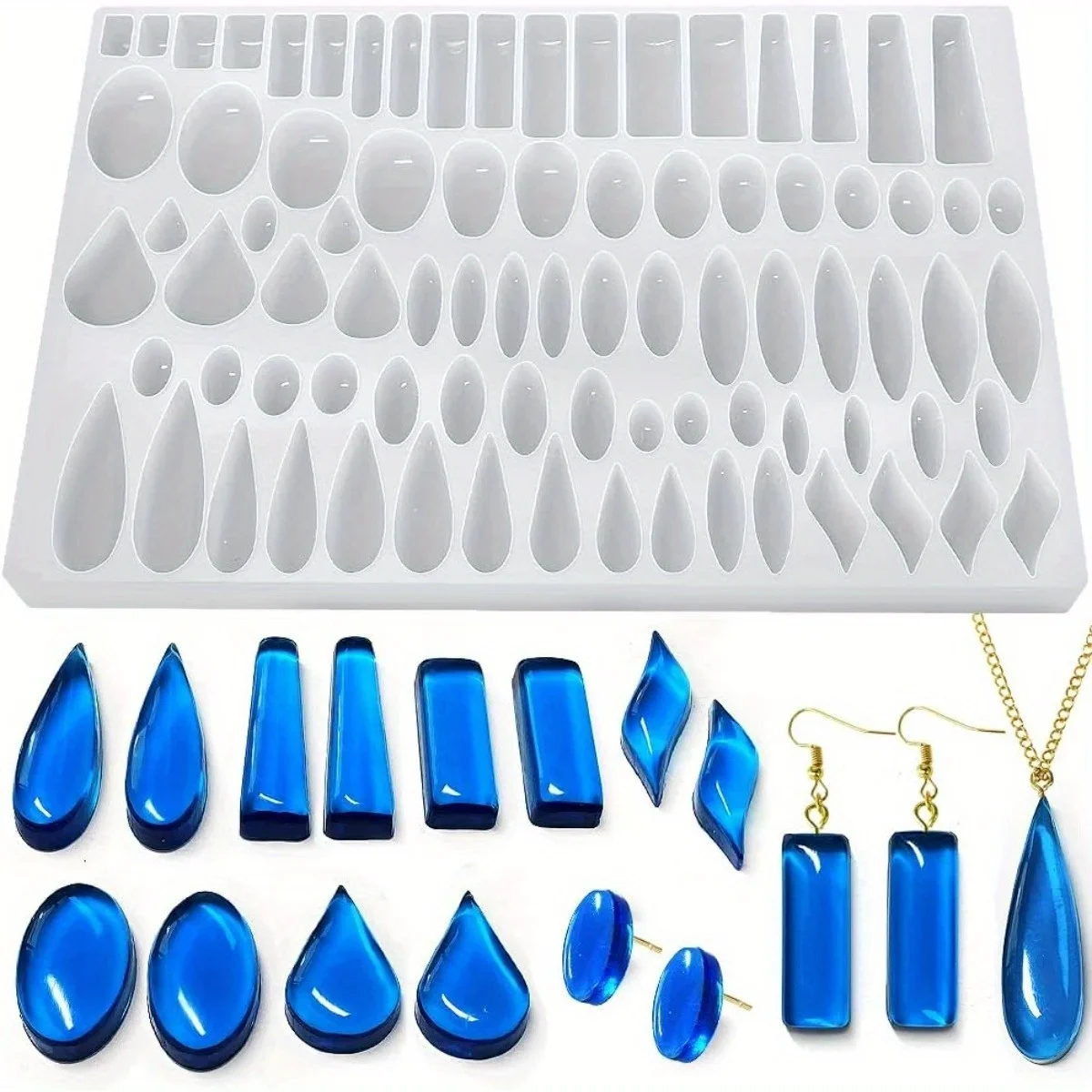 Jewelry Making Uv Resin Kit - Stud Earrings Silicone Mold with 41