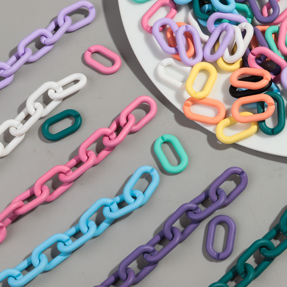 Jewelry Making Glasses - 20pcs Acrylic 16x27mm Colorful Oval Rings
