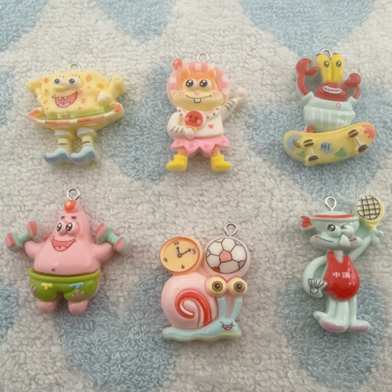 Jewelry Making For Birthday Party - 10pcs cartoon resin pendant, DIY jewelry
