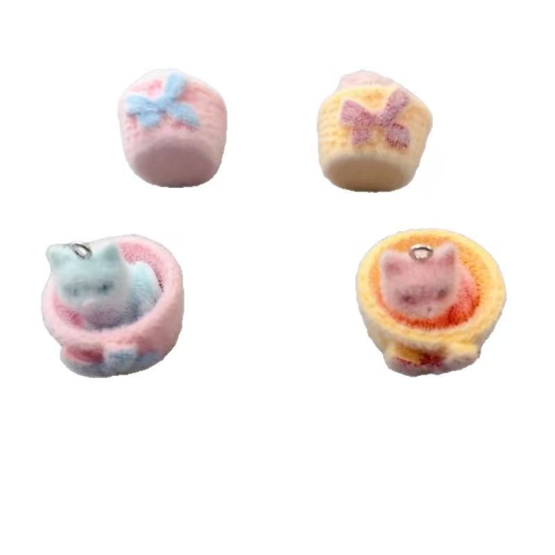 4pcs 3D plush resin cat pendan - đánh giá và giá Jewelry Making For Birthday Party