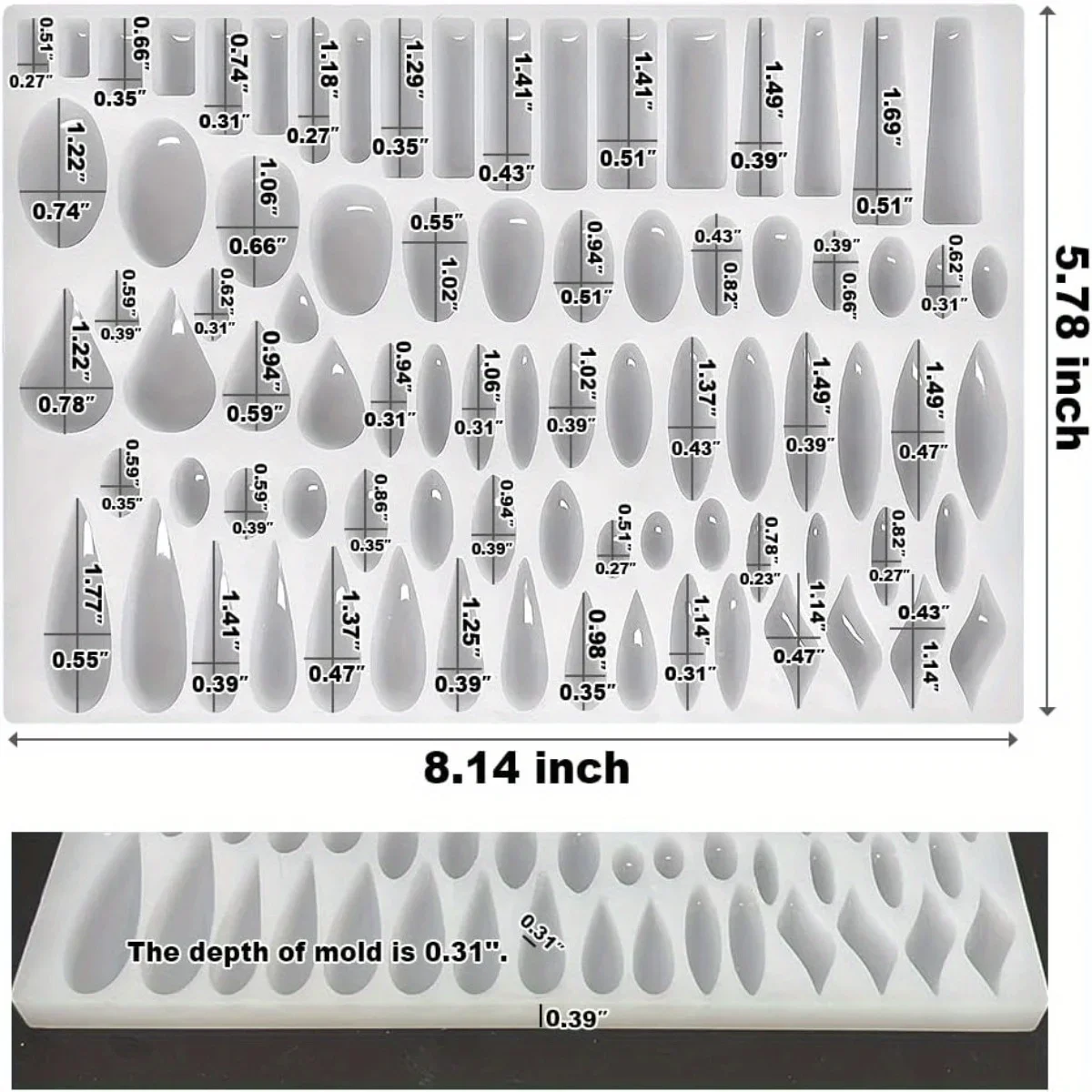 Stud Earrings Silicone Mold wi - đánh giá và giá Jewelry Making Uv Resin Kit