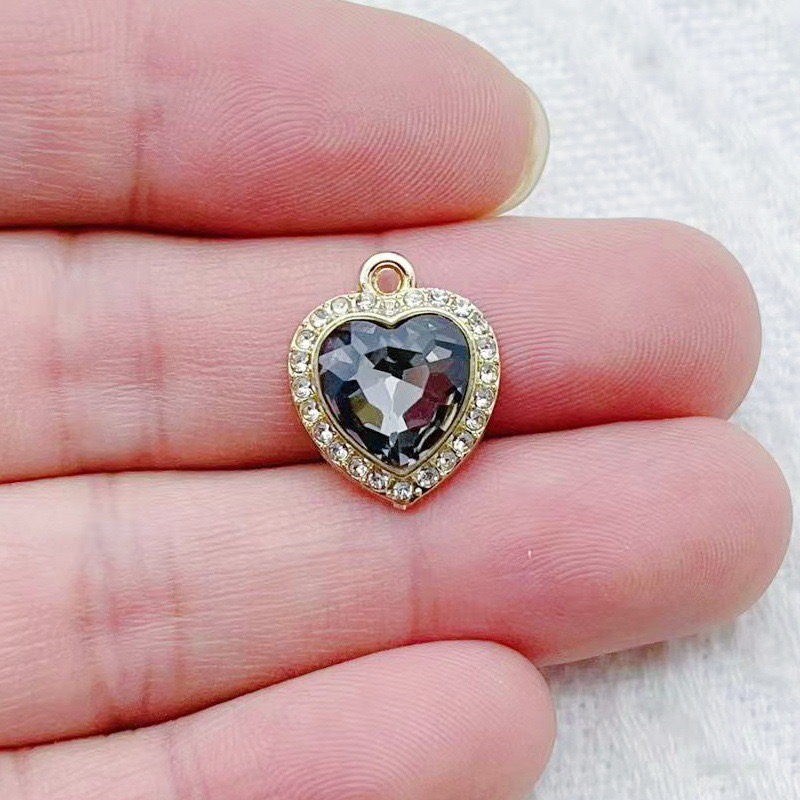 10pcs heart-shaped inlaid colo - đánh giá và giá Jewelry Making For Birthday Party