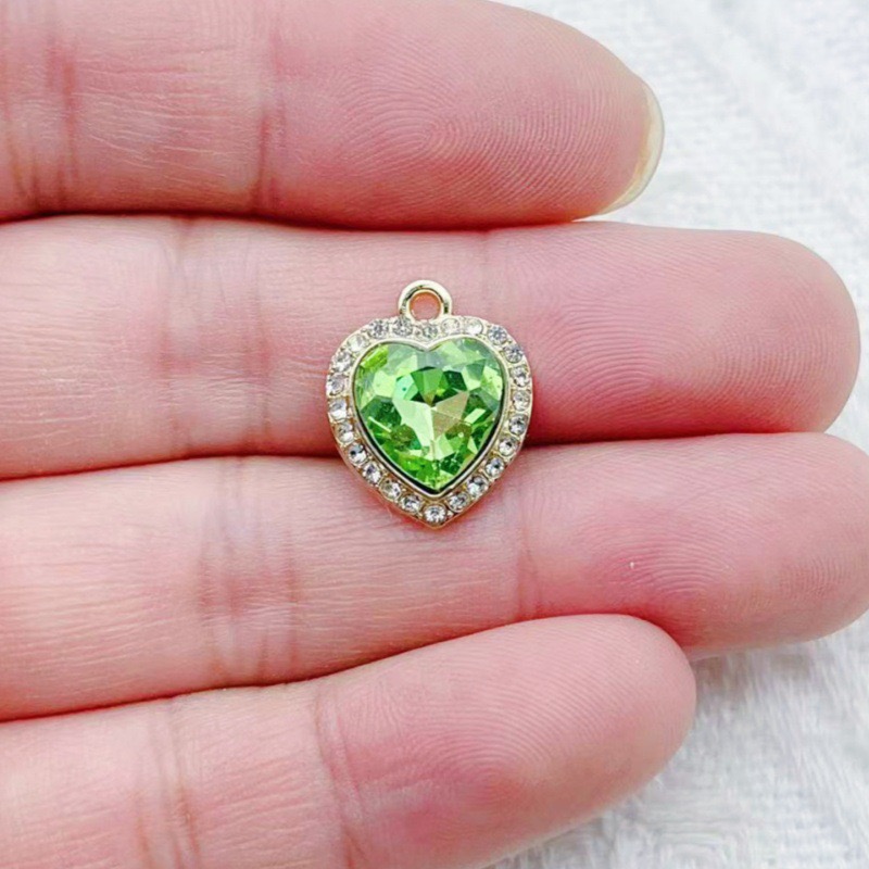 10pcs heart-shaped inlaid colo - đánh giá và giá Jewelry Making For Birthday Party