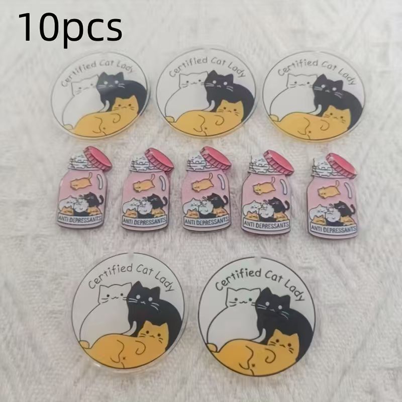 10pcs acrylic cute cat pendant - đánh giá và giá Jewelry Making For Birthday Party