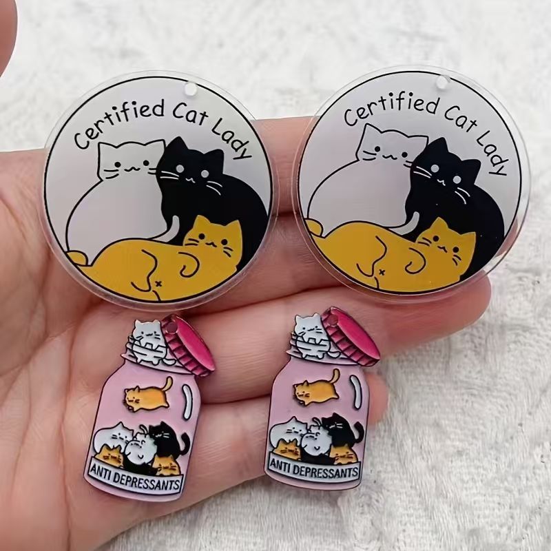 10pcs acrylic cute cat pendant - đánh giá và giá Jewelry Making For Birthday Party