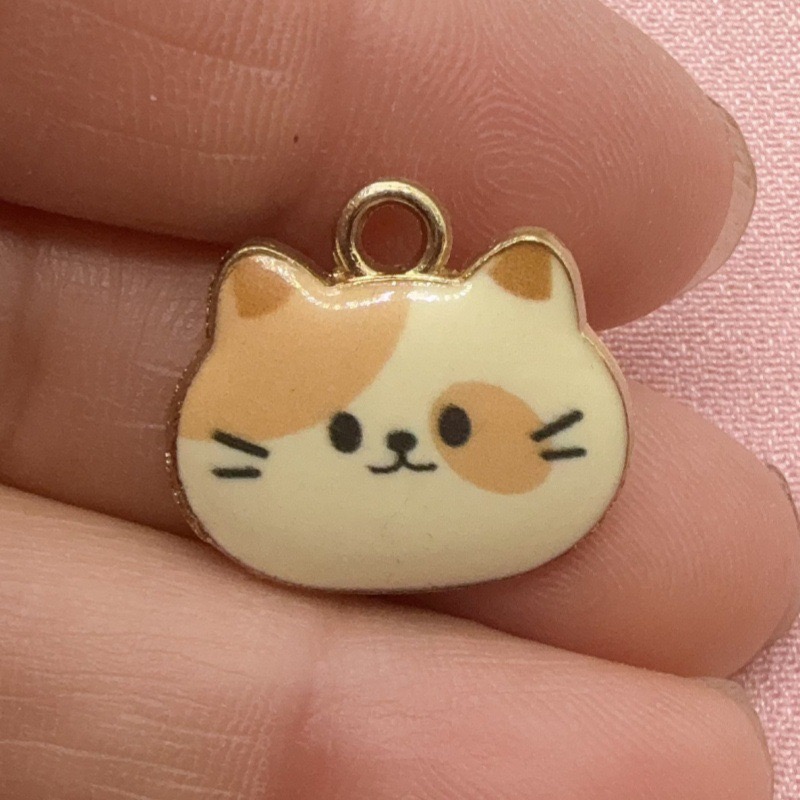 12pcs Printed Cat Head Alloy D - đánh giá và giá Jewelry Making For Birthday Party