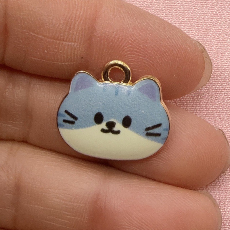 12pcs Printed Cat Head Alloy D - đánh giá và giá Jewelry Making For Birthday Party