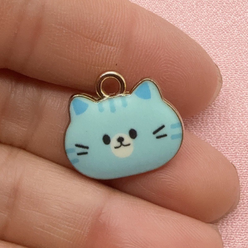 12pcs Printed Cat Head Alloy D - đánh giá và giá Jewelry Making For Birthday Party